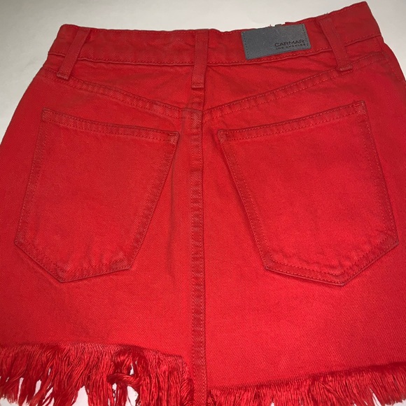 Carmar COLIN Red Double White Zipper Mini Skirt - Picture 8 of 8